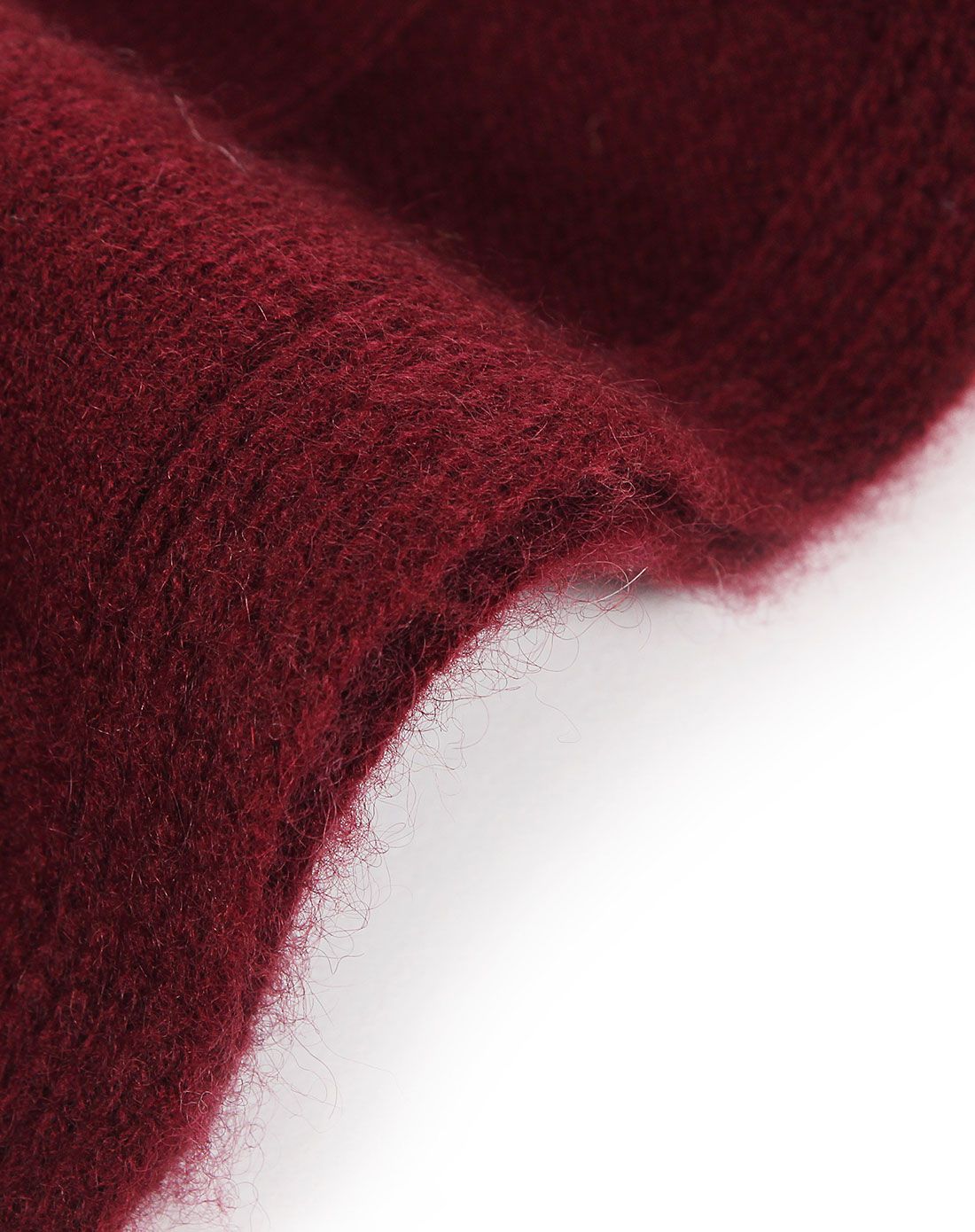 男女通用深枣红立体格子100%羊绒围巾