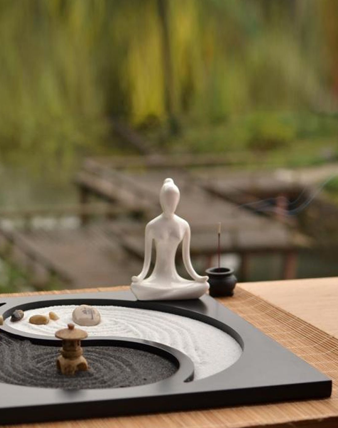 东方艺术禅意瑜伽沙盘摆件 冥想