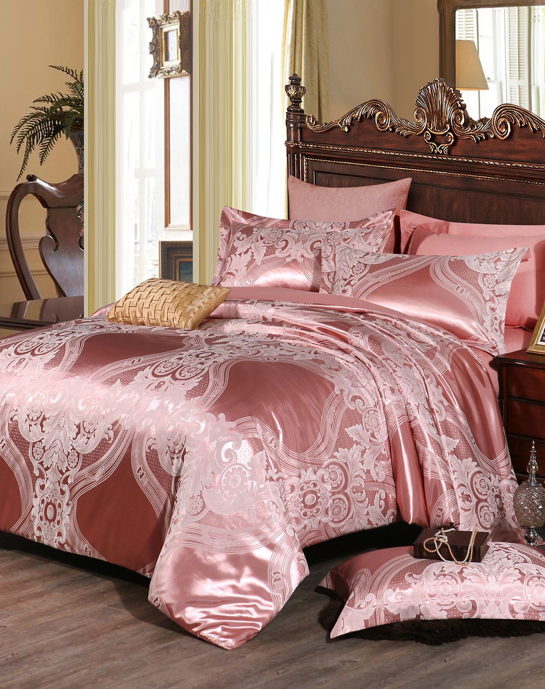 伊芙特1.8m床贡缎提花套件四件套