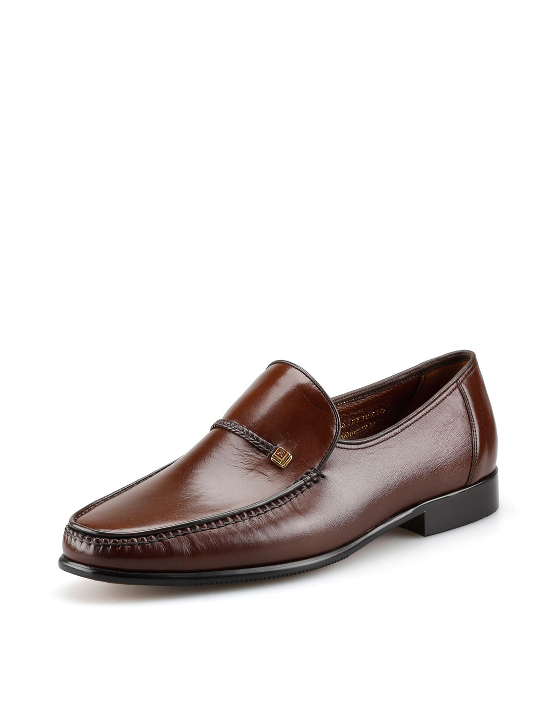 唯品首发 咖啡色袋鼠皮正装皮鞋