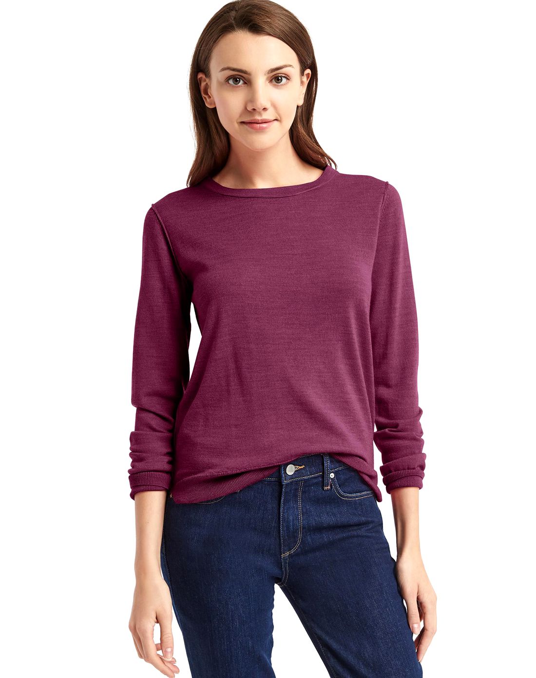 盖璞gap美利奴羊毛多色可选圆领毛衣241454tuscan red_唯品会