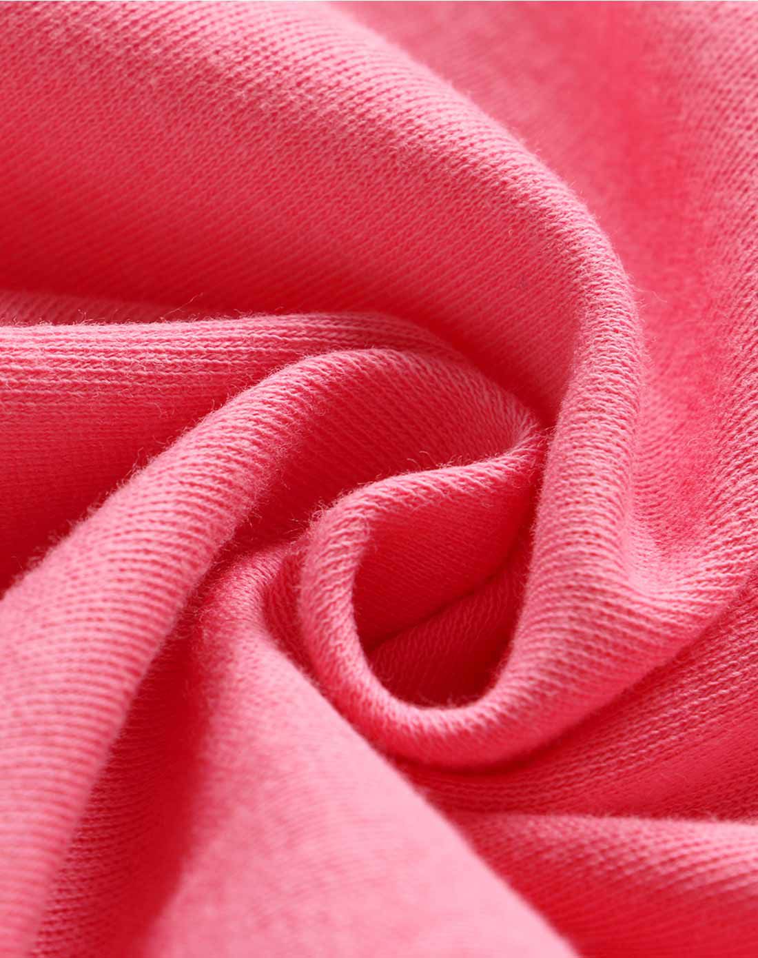 女童浅粉半高领纯色内衣套装