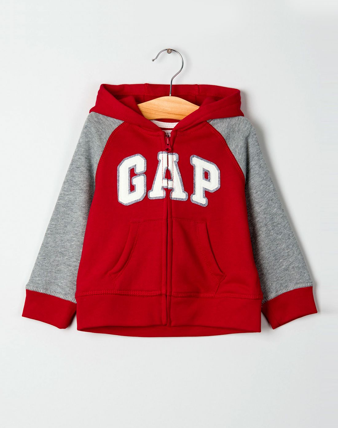 gap徽标插肩拼接连帽卫衣