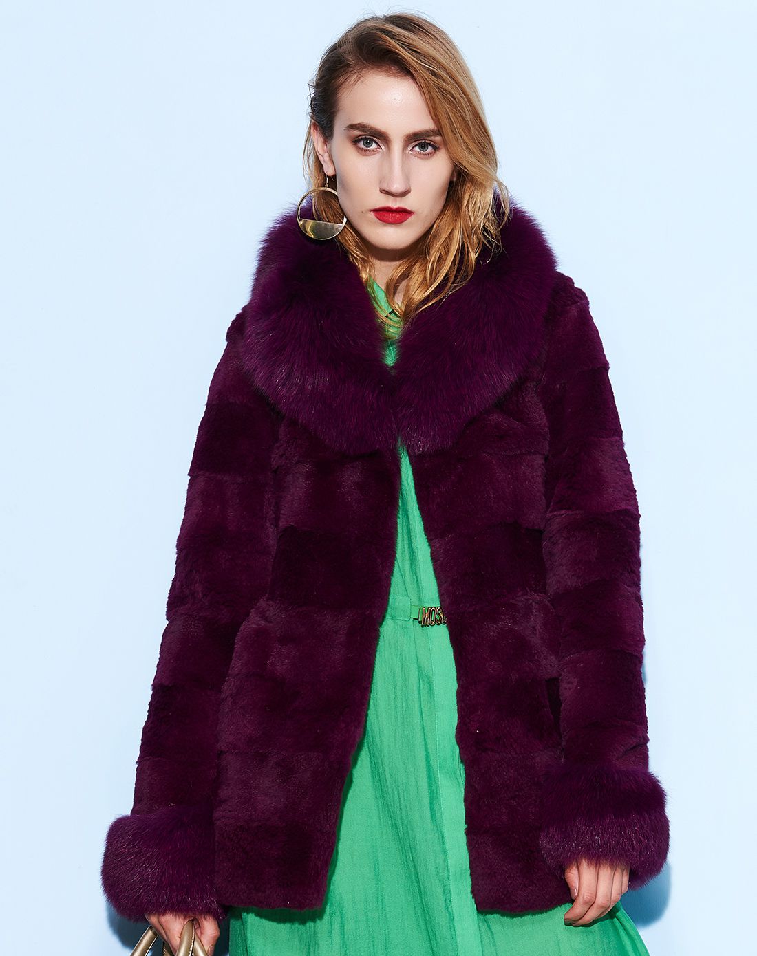 经典潮流常规款兔毛皮草外套