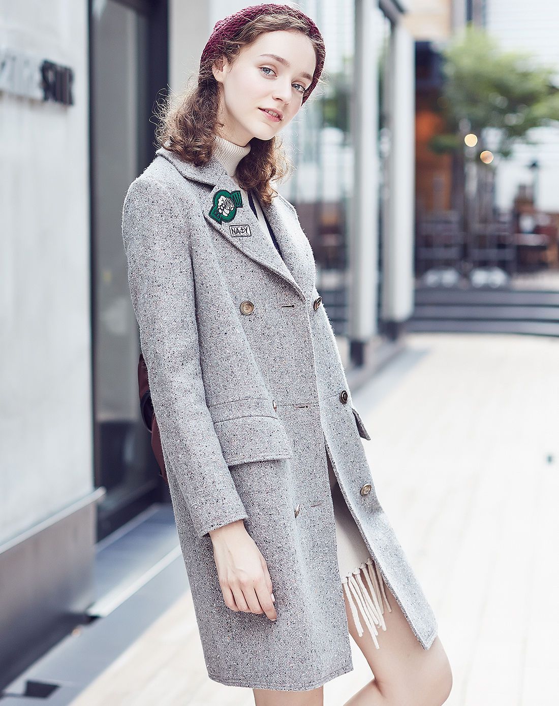 衣香丽影& kbne女装时尚贴布绣麻点外套96113810521_唯品会