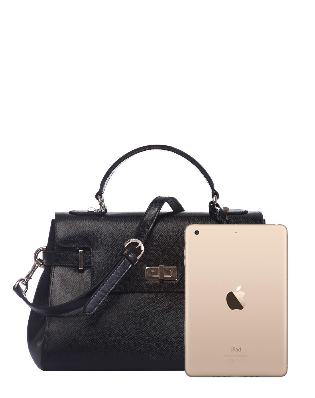 女款优雅黑牛皮大版埃菲尔单肩手提包