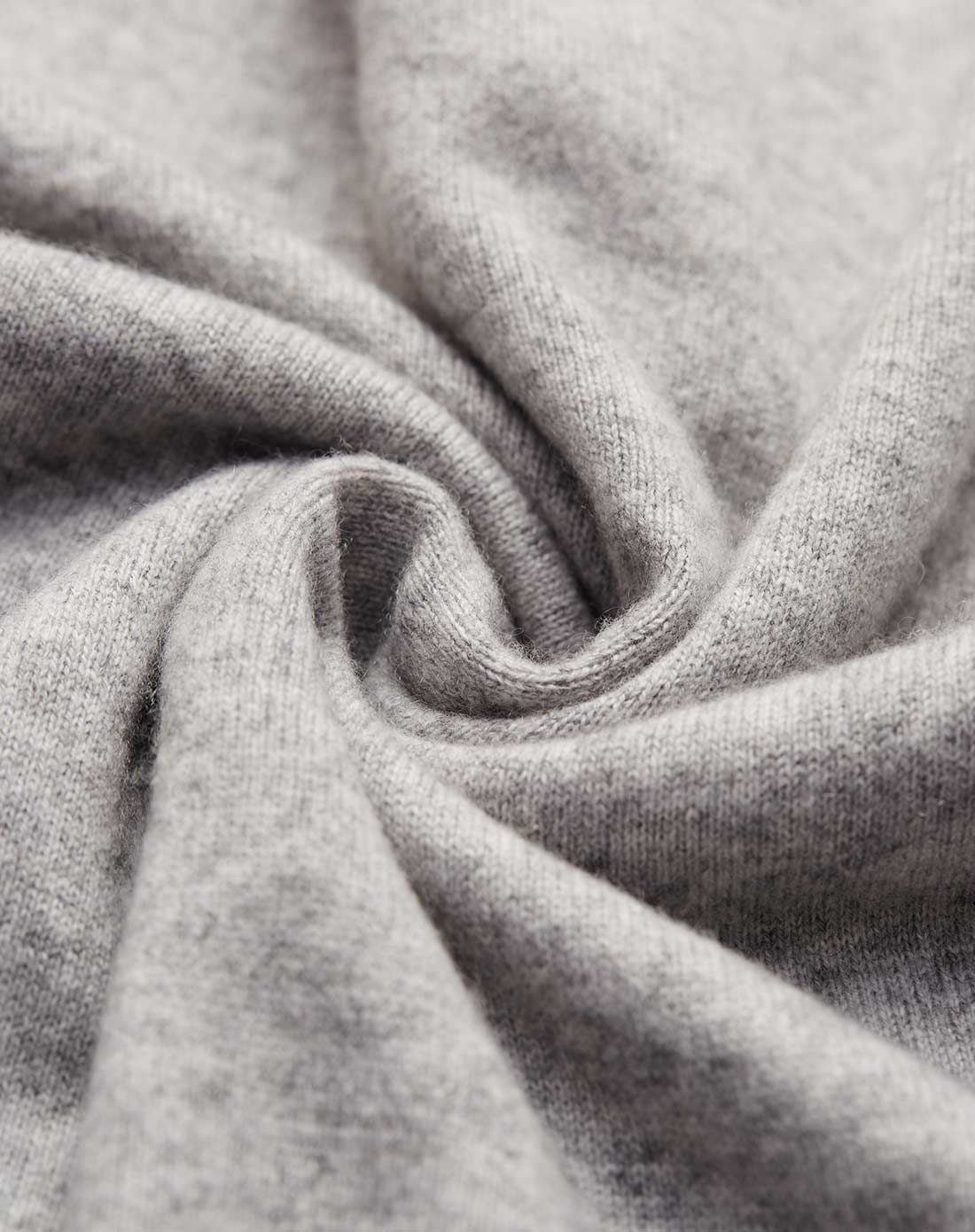 女式冰灰色羊绒平针开衩套衫