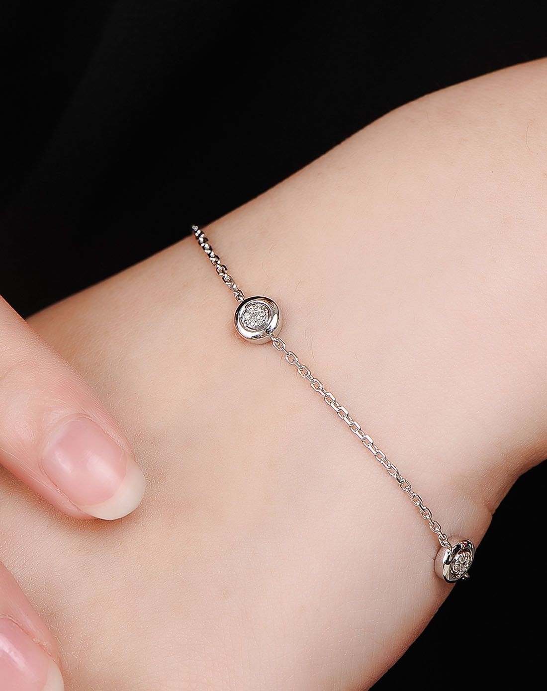 喜钻 时尚18k金钻石手链