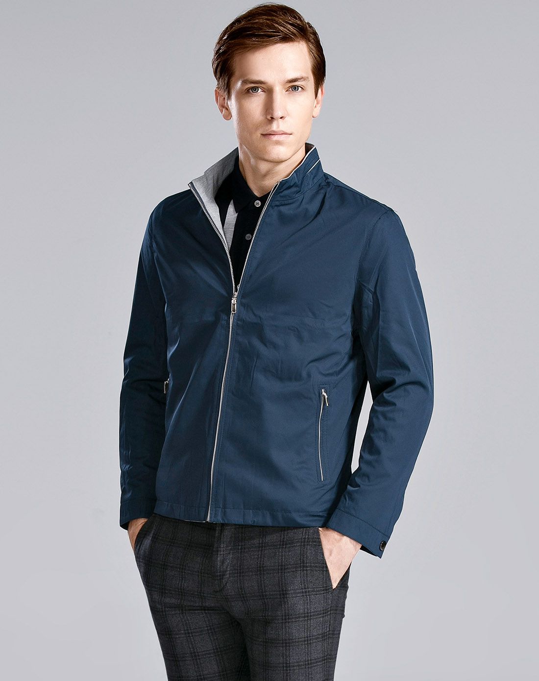 佛伦斯folunsi男装夏反季专场孔雀绿简约风雅夹克f6x011100166_唯品会