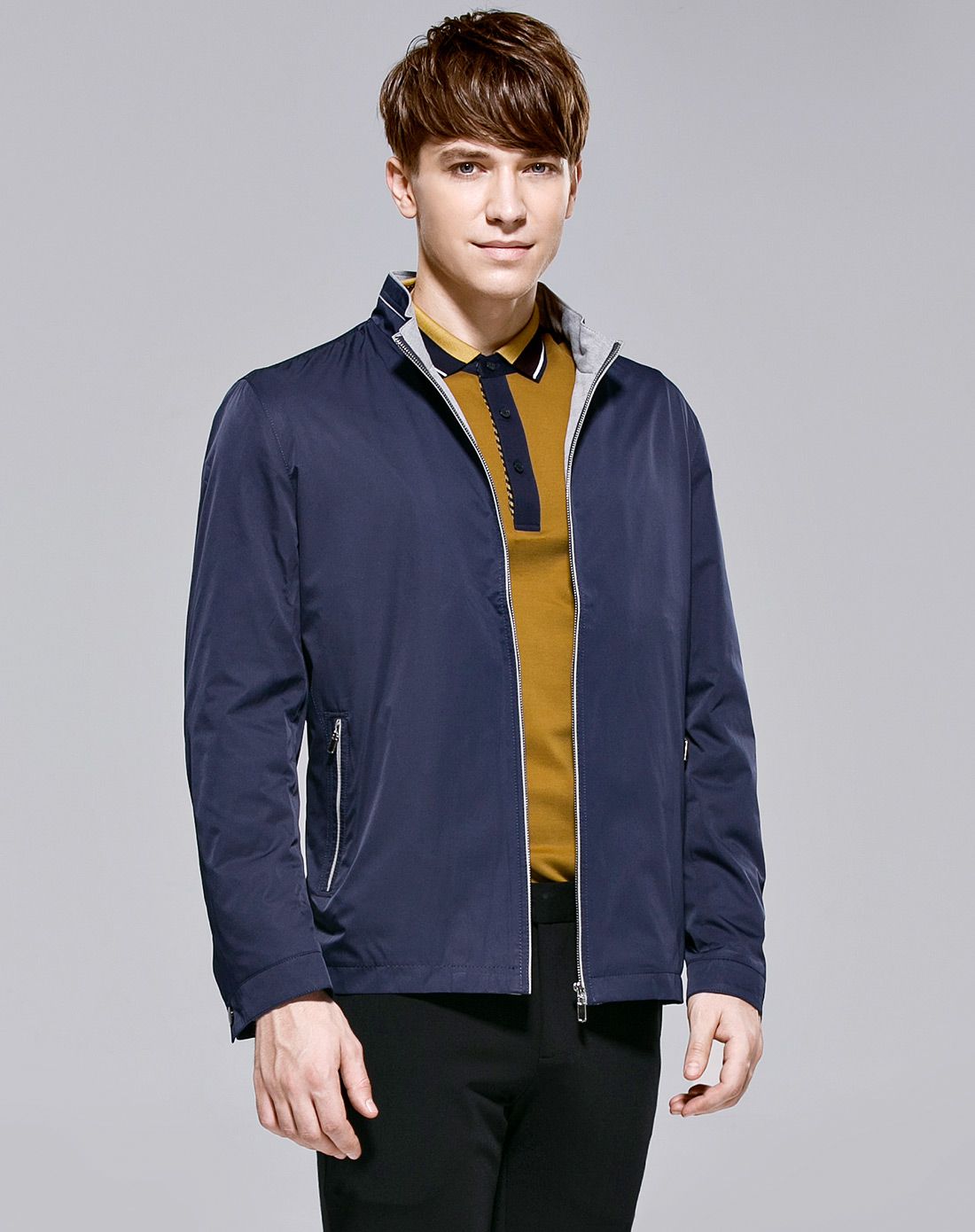 佛伦斯folunsi宝蓝色简约风雅夹克f6x011100128_唯品会