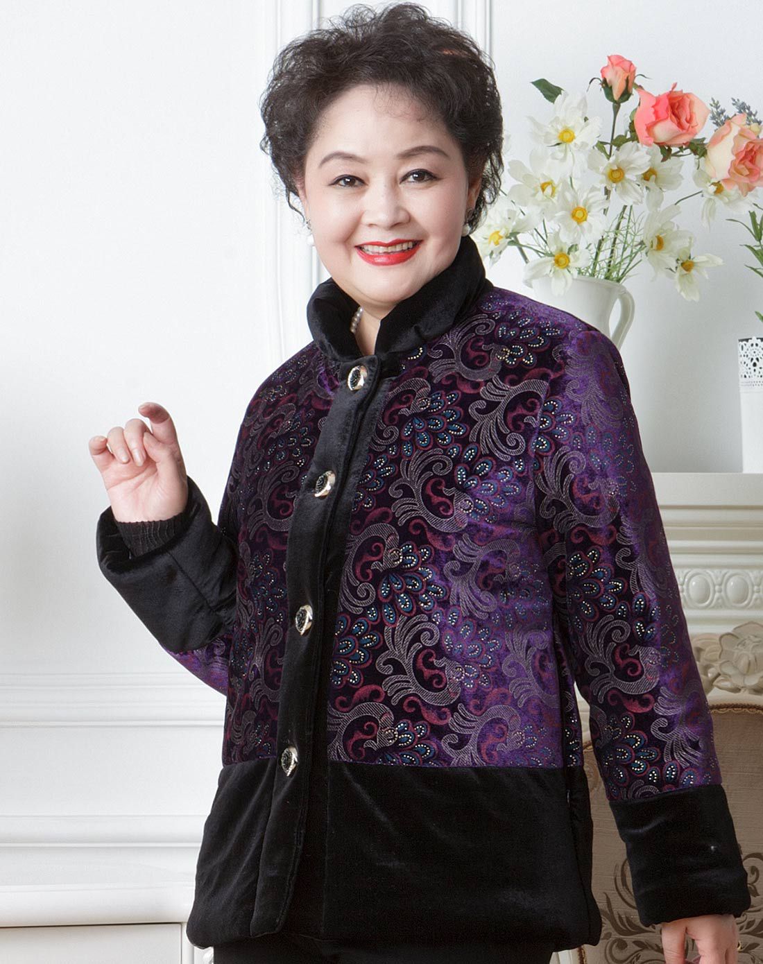 麦子熟了 中老年女装妈妈装40-50岁女式棉衣中老年女棉衣奶奶装上衣