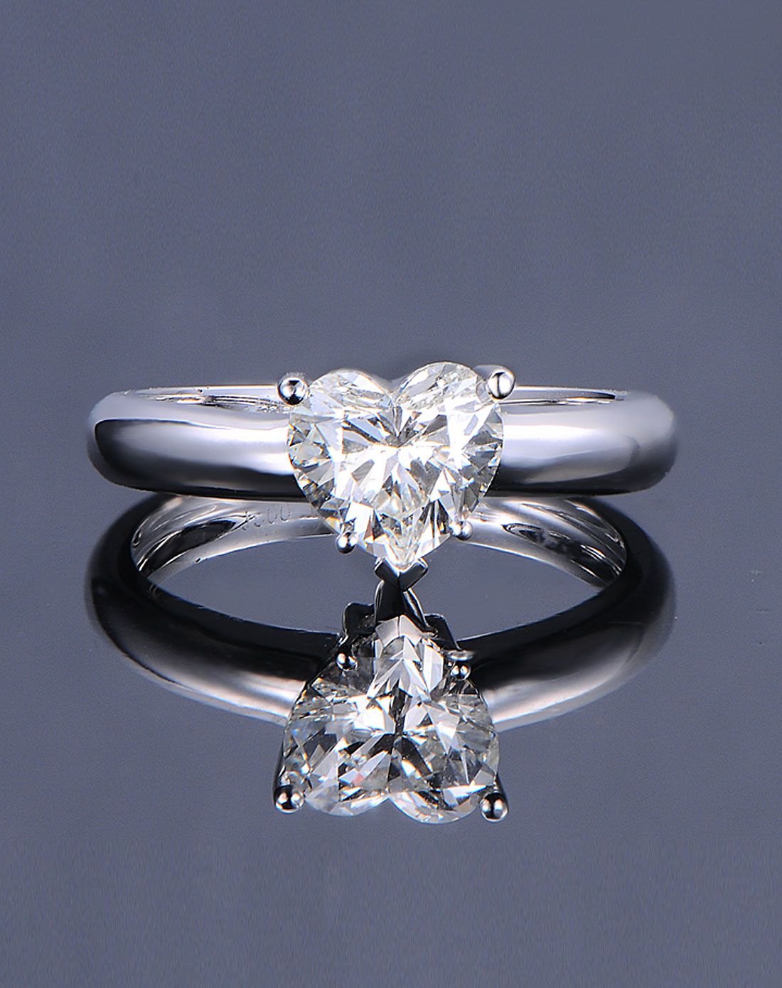 喜钻18k金1.13克拉fg色心形钻石女戒