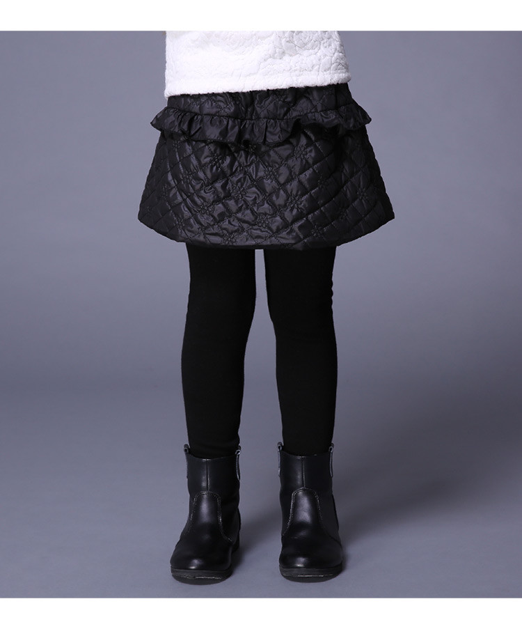 女童黑色加绒打底裤裙