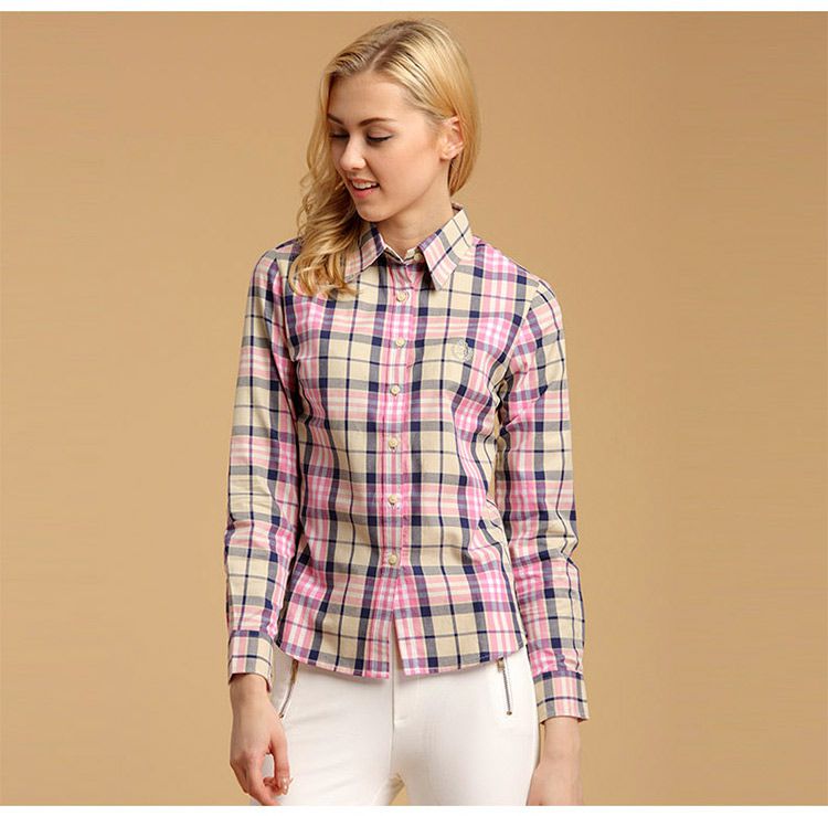 女式英伦风百搭格子衬衫