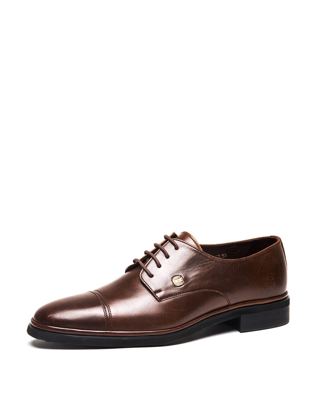 男款香槟色小牛皮商务鞋