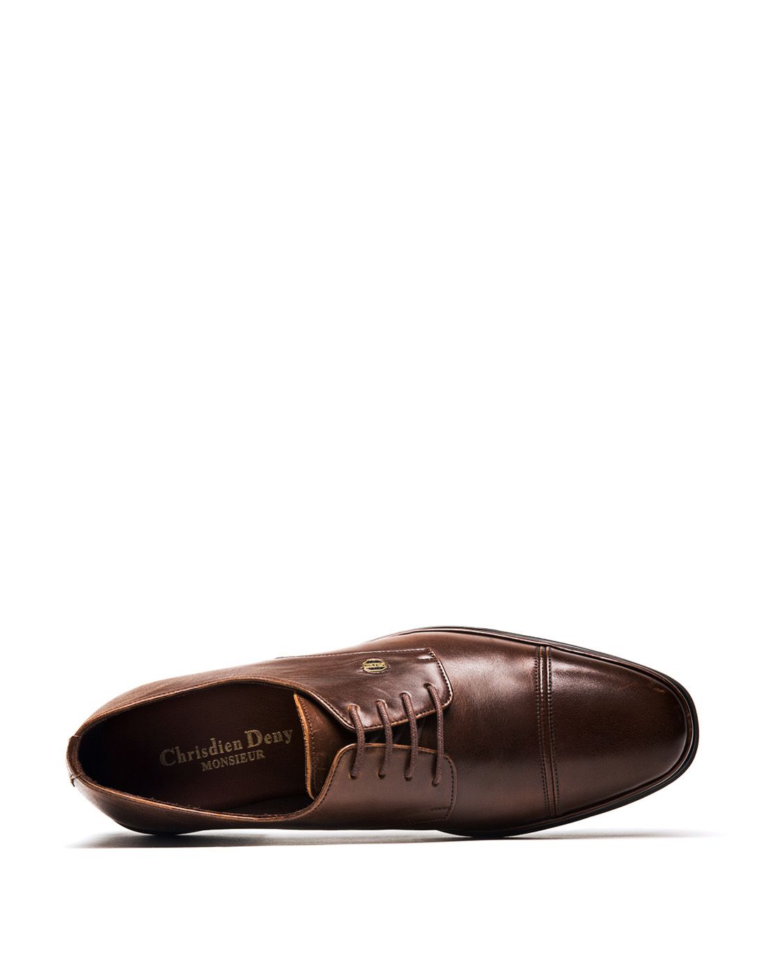 男款香槟色小牛皮商务鞋