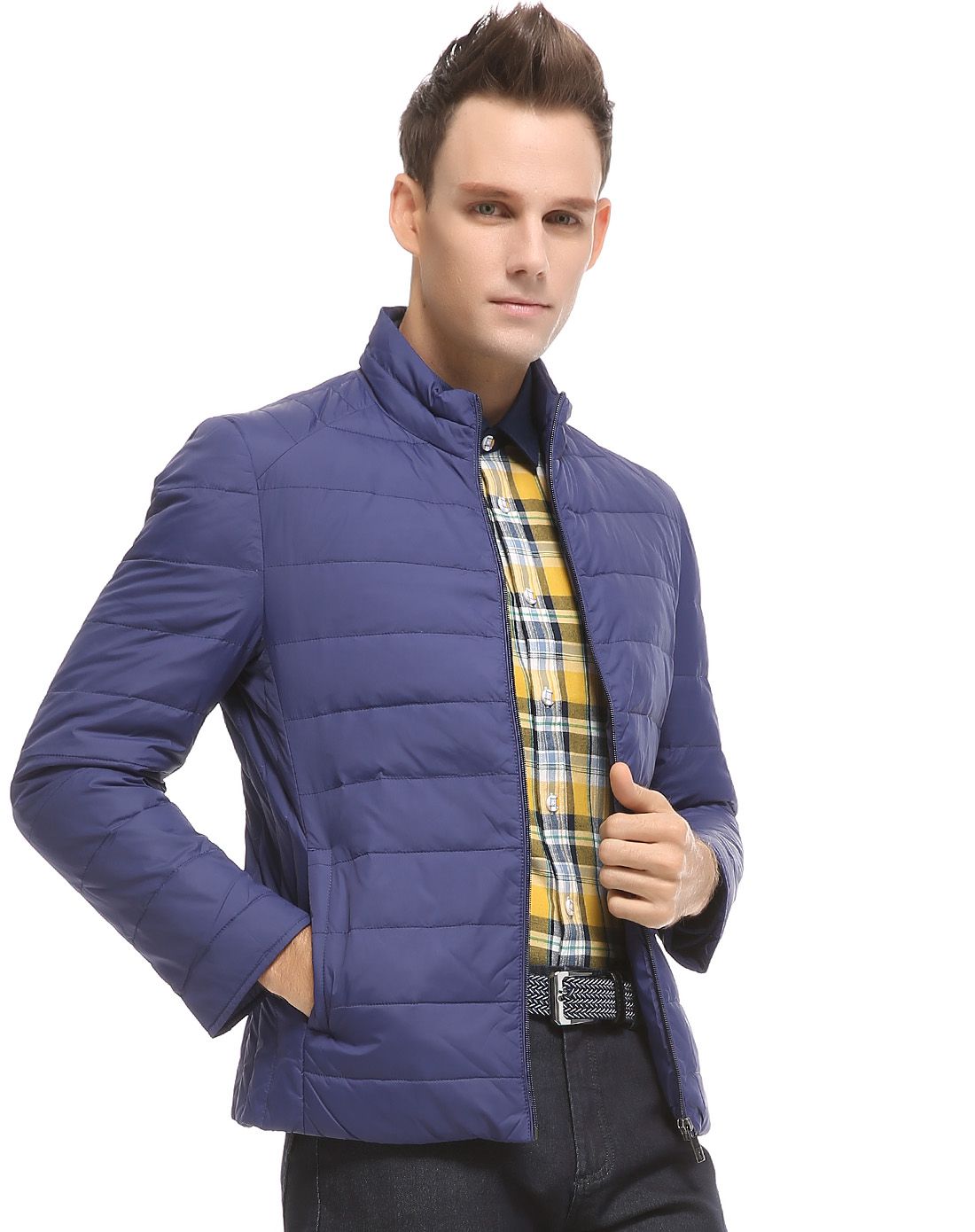 圣加诺夫sankelloff男装提前购专场男款中蓝色白鸭绒羽绒服p4342224