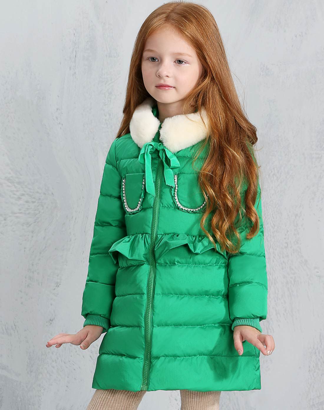未来之星旗下品牌羽绒服搭配专场女童绿色羽绒服wg649208w727_唯品会
