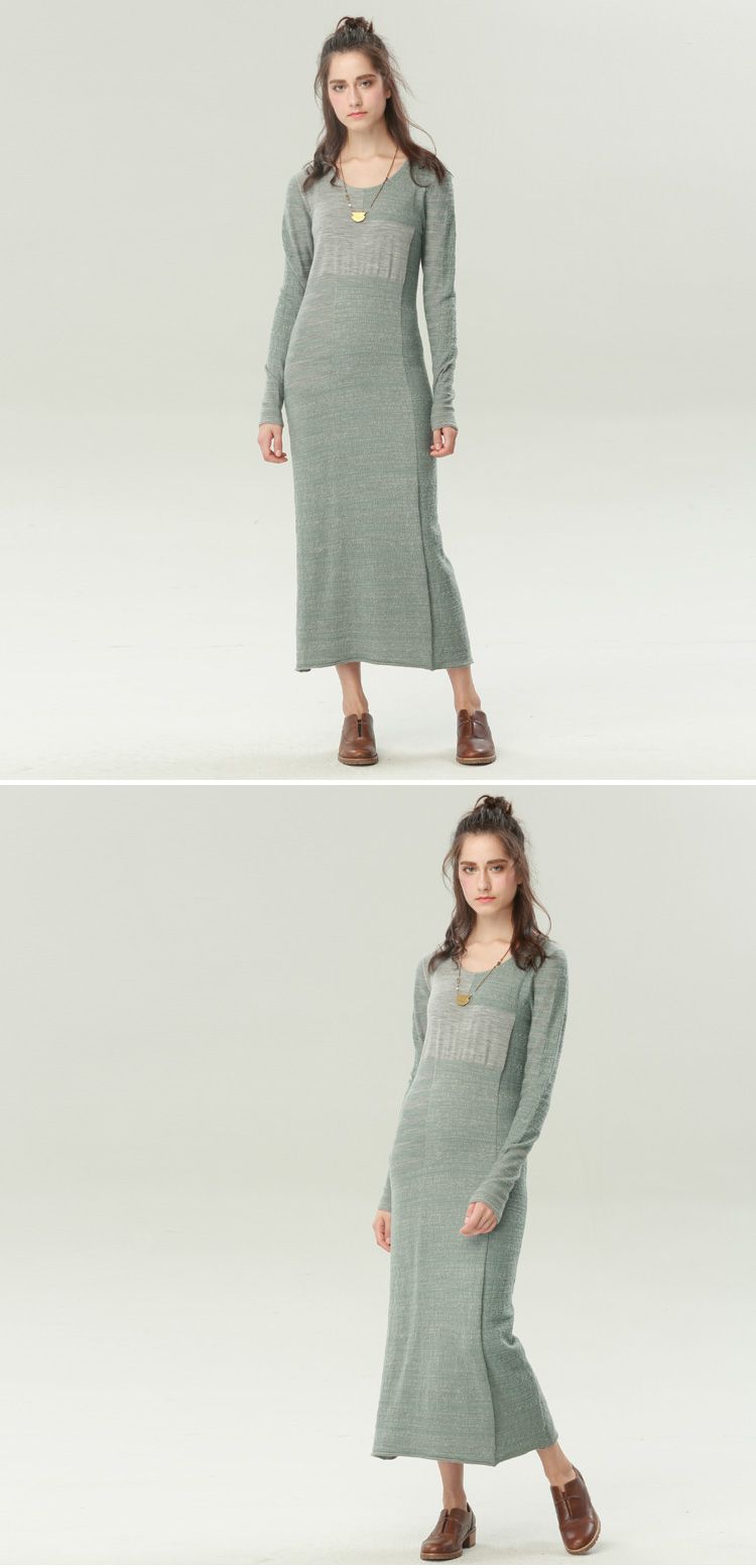 谜底a型长针织连衣裙