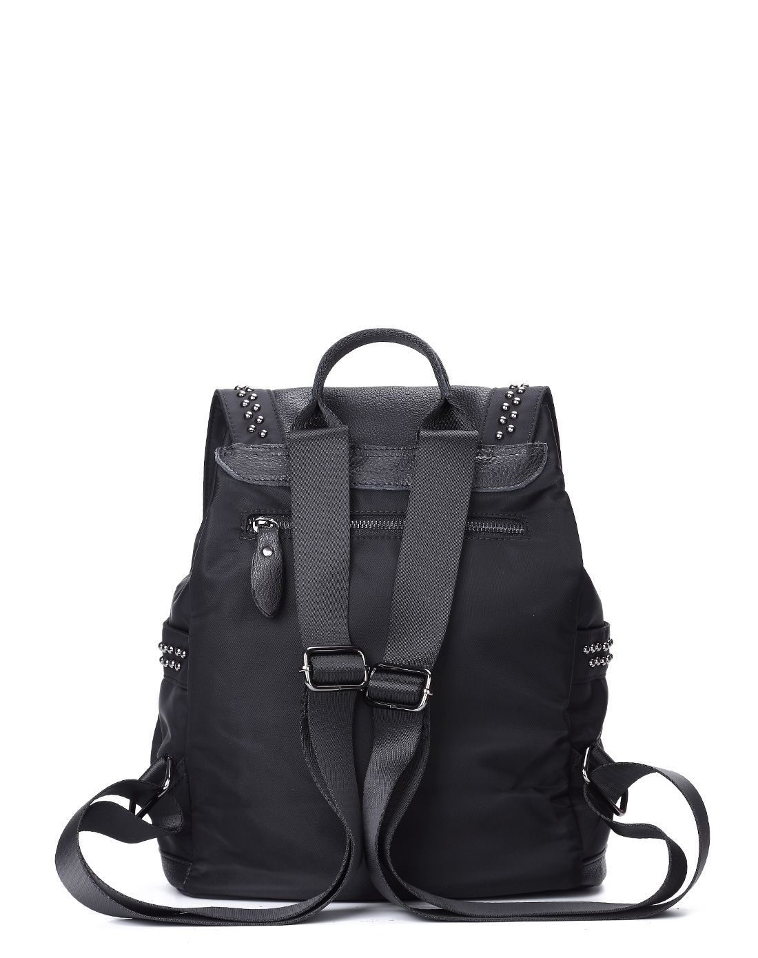 新品女款黑色简约百搭防水布双肩包