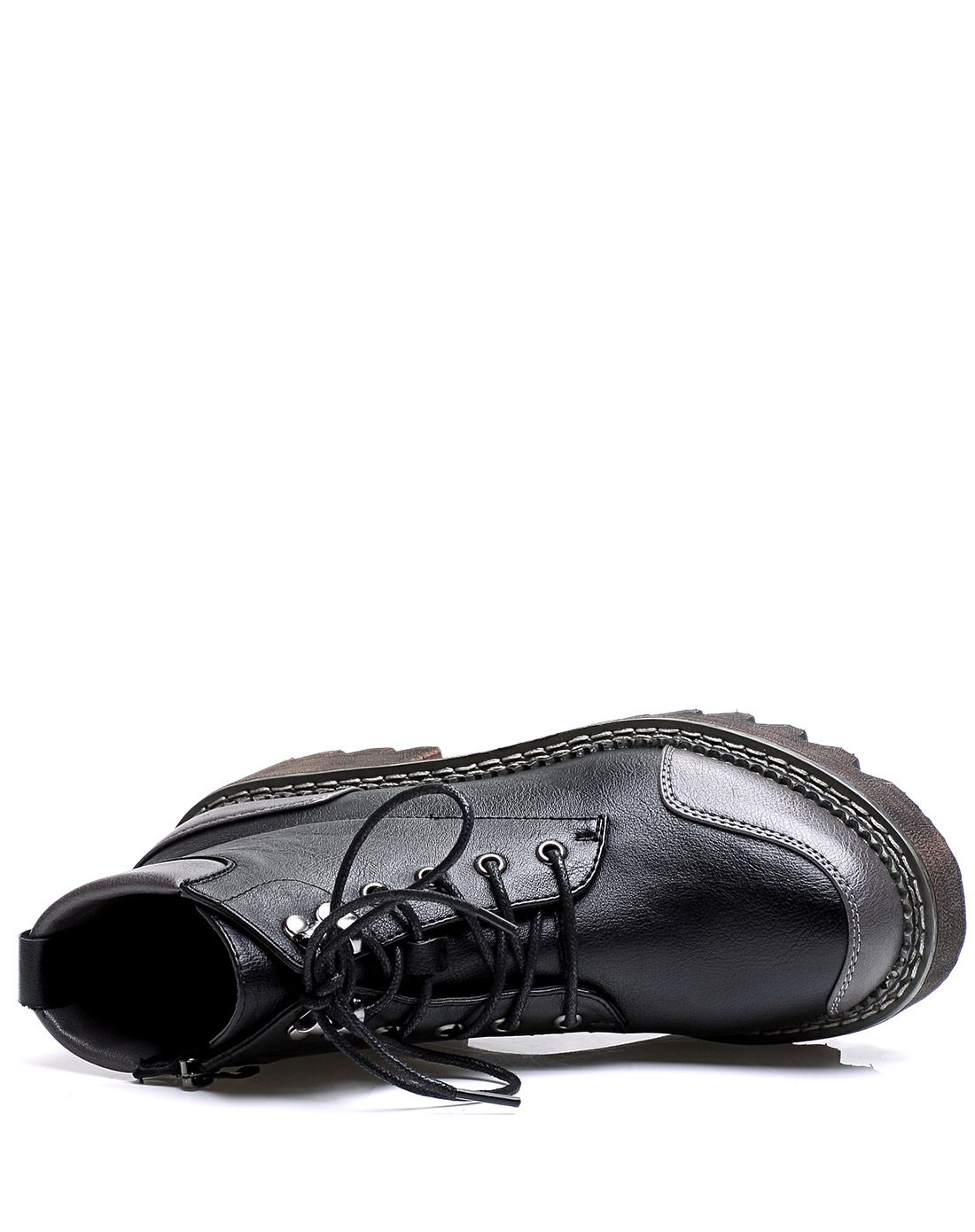 艾斯臣acesc2016年新款黑色pu圆头低跟休闲鞋a16350321-hei_唯品会