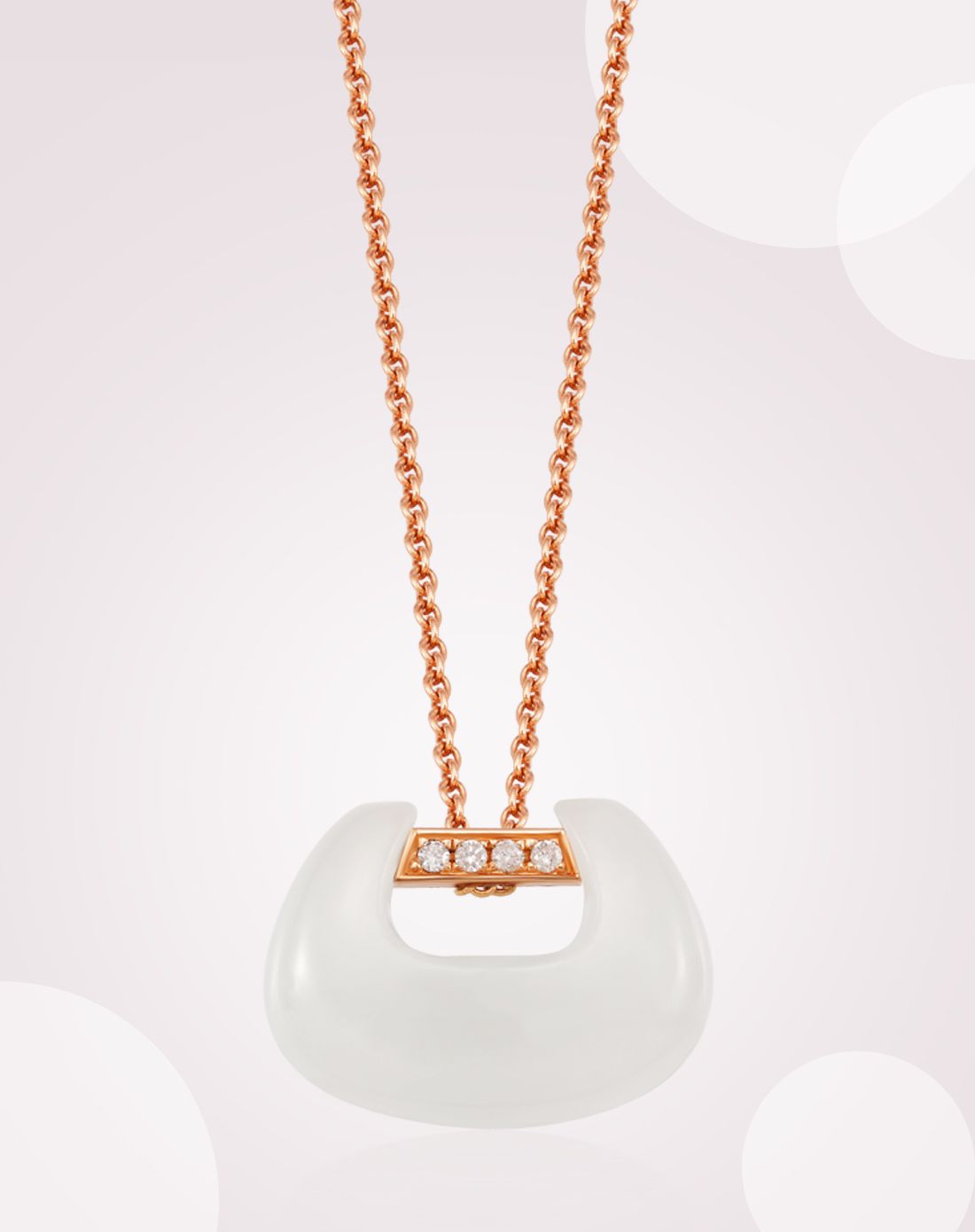 萃华 挂坠元宝形18k金镶嵌和田玉含项链