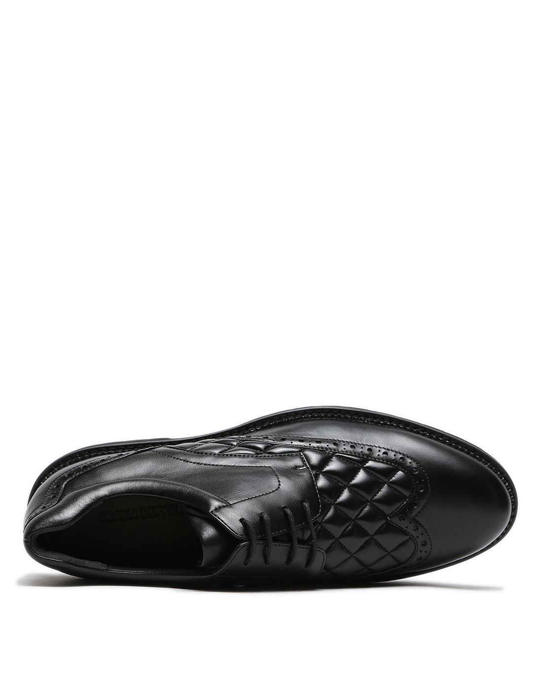 布兰施圆头粒面皮系带男士休闲皮鞋男士皮鞋男鞋