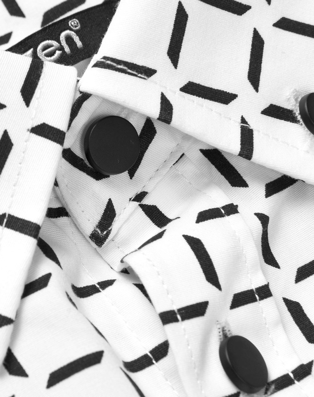 konzen空间格纹印花长袖男士衬衣衬衫