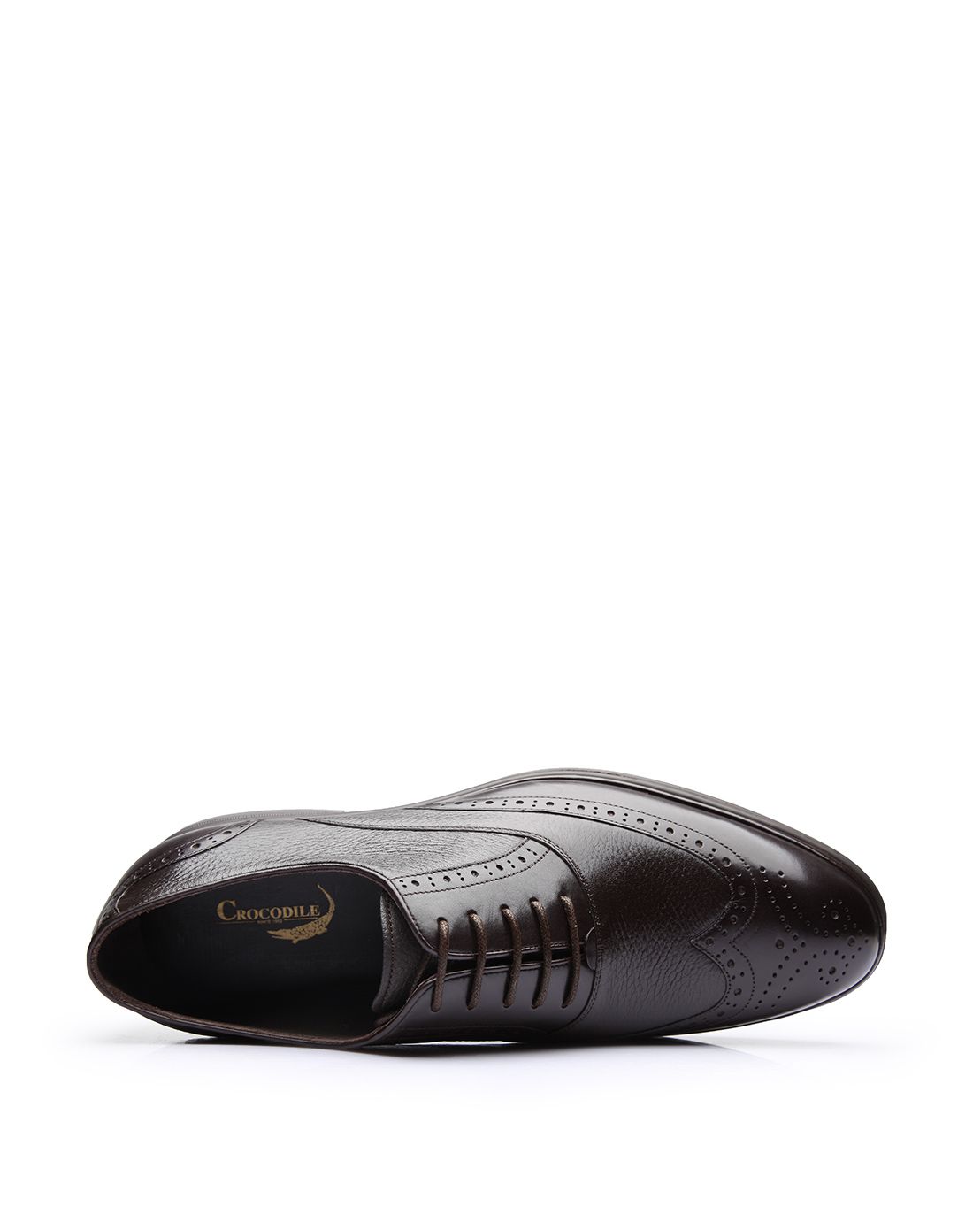 鳄鱼恤crocodile咖啡色新款秋季英伦商务皮鞋g5304142_唯品会