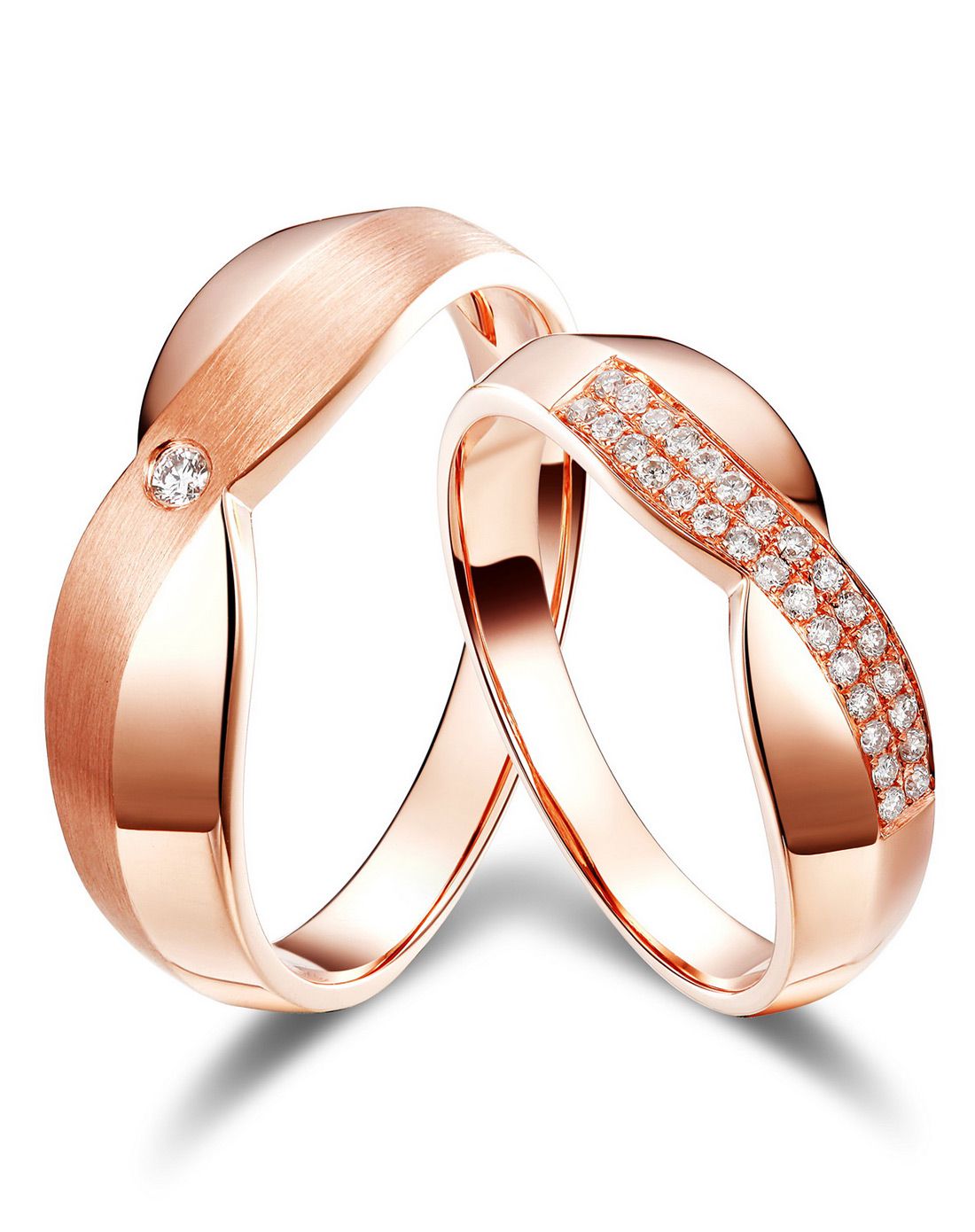 珂兰18k金情侣对戒之结婚钻戒男戒