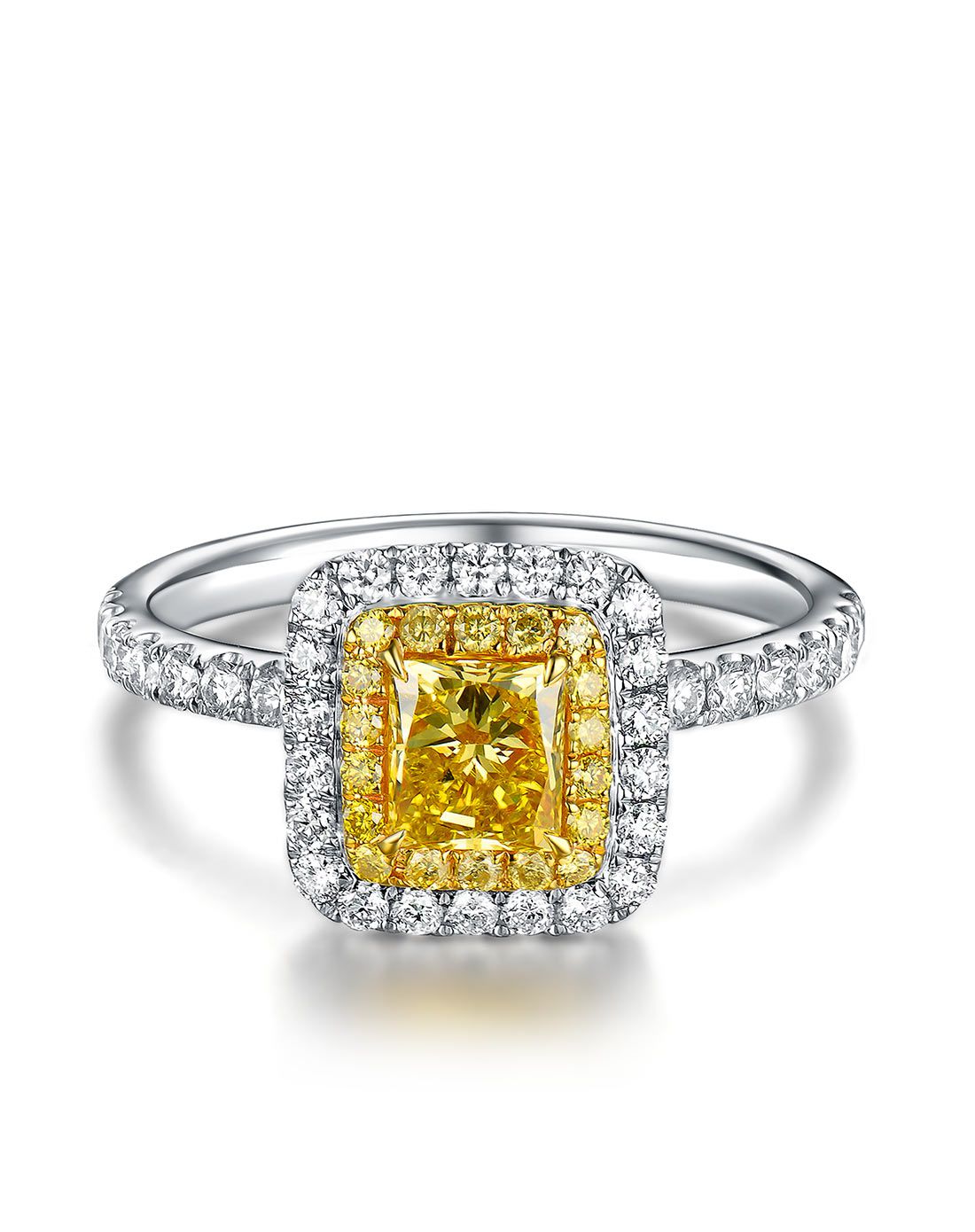 珂兰钻石珠宝专场珂兰 【唯品专供】18k金78分群镶黄钻戒指klz