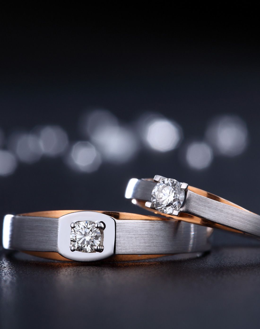 珂兰18k金情侣对戒钻石男戒