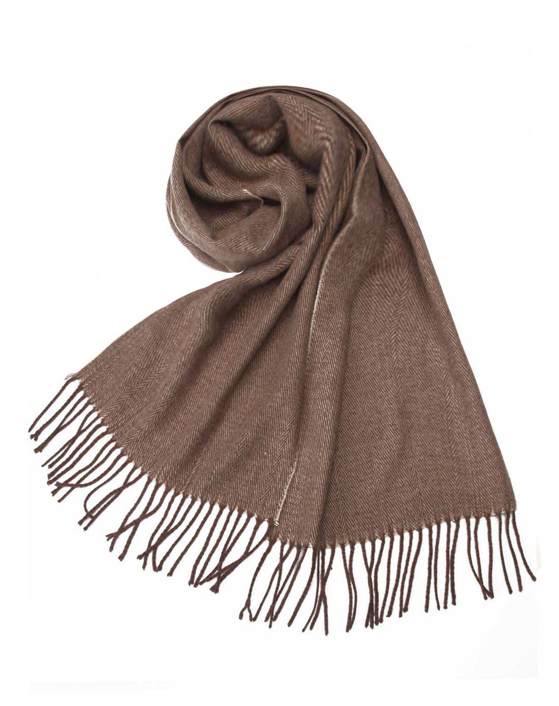 羚羊早安 秋冬英伦风格纹男士人字纹斜纹保暖围巾