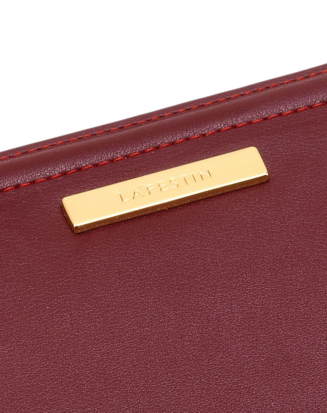 牛皮复古长款钱包时尚手拿包玛萨拉酒红
