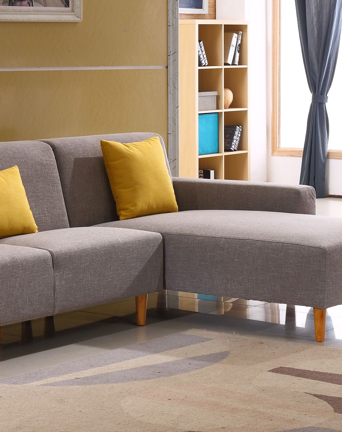 金海马kinhom家具专场直发货布艺高密度海绵沙发双人位 贵妃位khb066