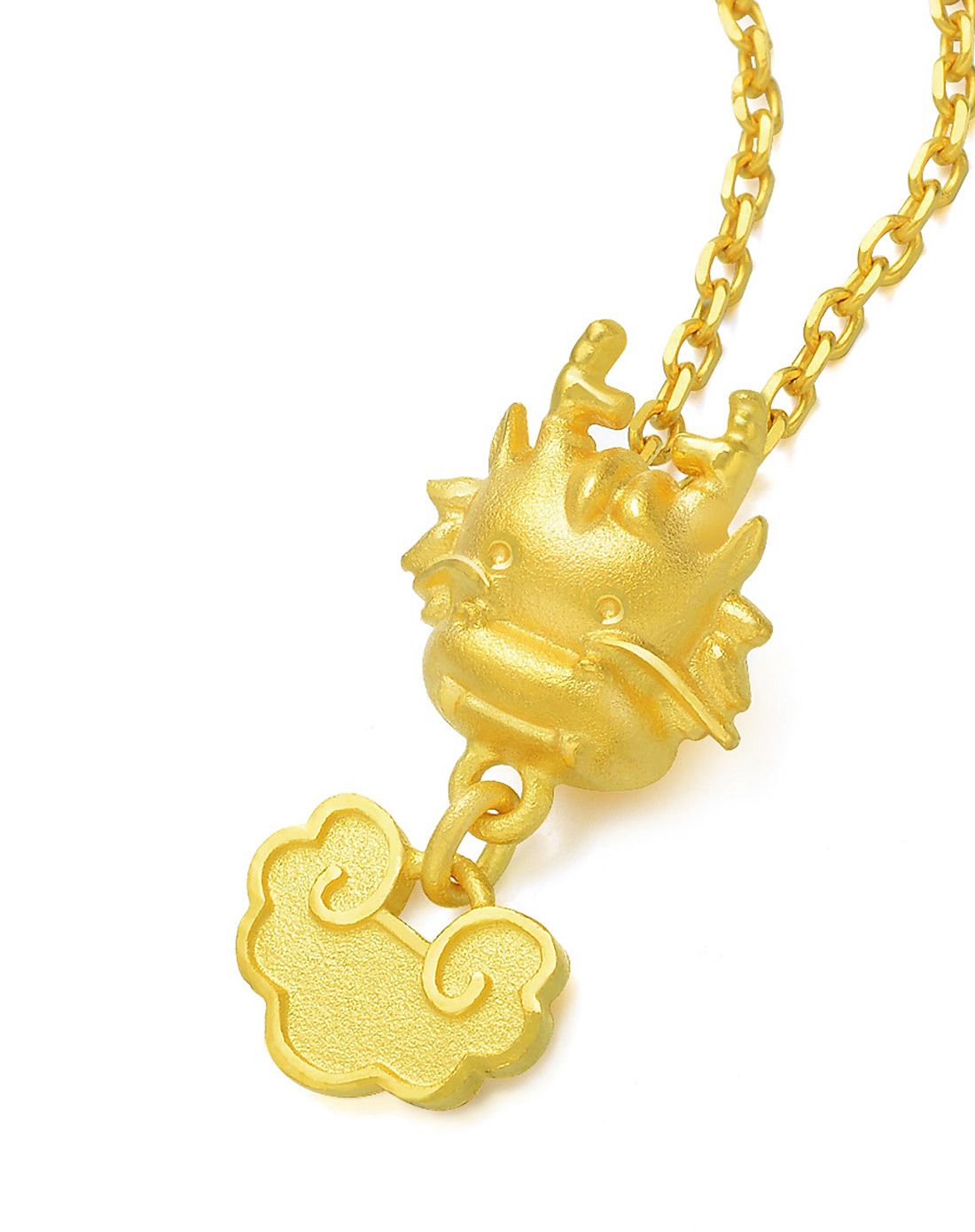 周生生足金点睛品如意锁生肖龙吊坠 (不含项链)