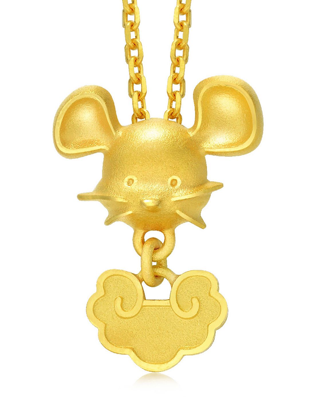 周生生足金点睛品如意锁生肖吊坠(不含项链) 定价