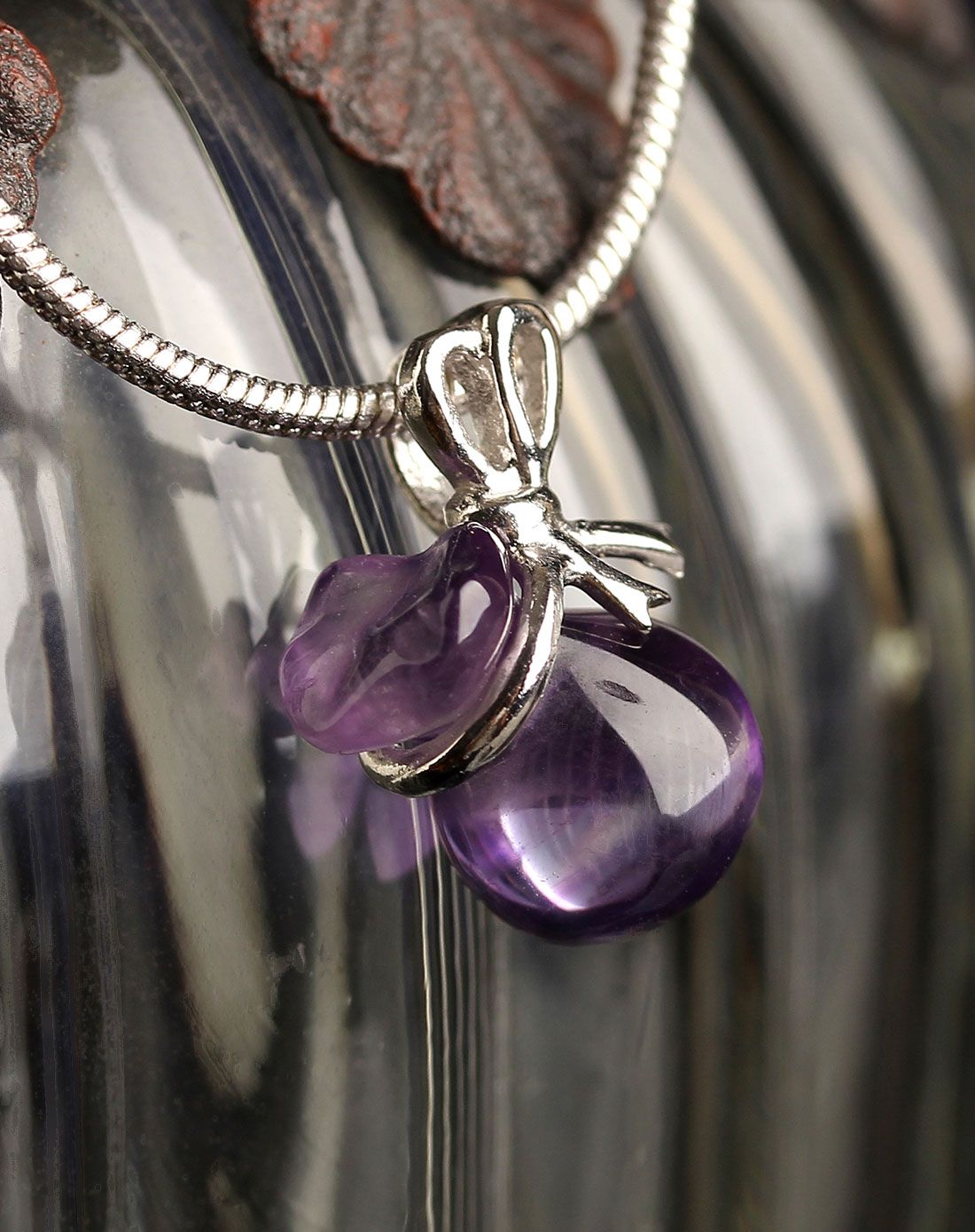 一生一石聚福福袋天然正品紫水晶925银吊坠项链时尚创意个性吊坠女