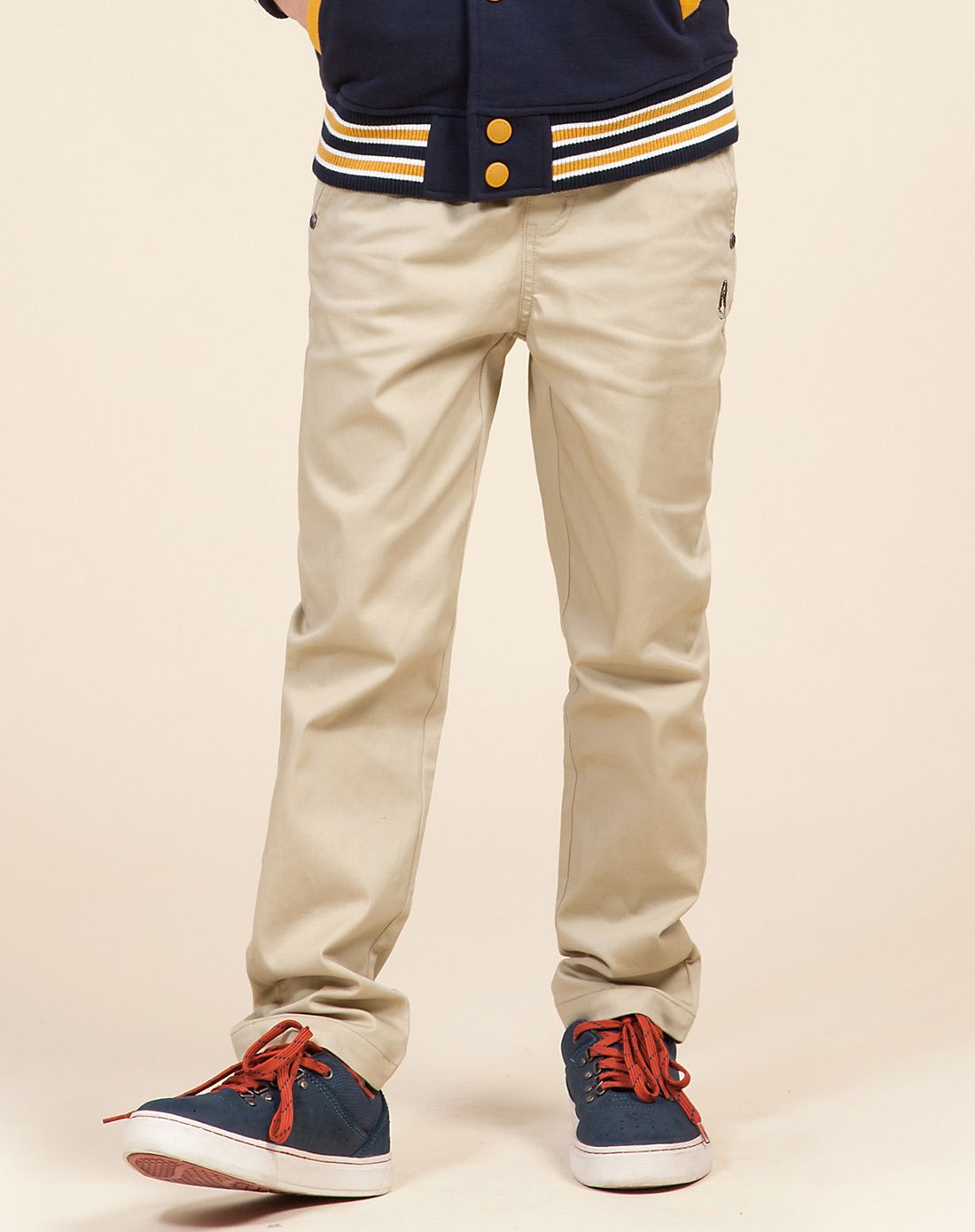 男童浅卡其经典裤子