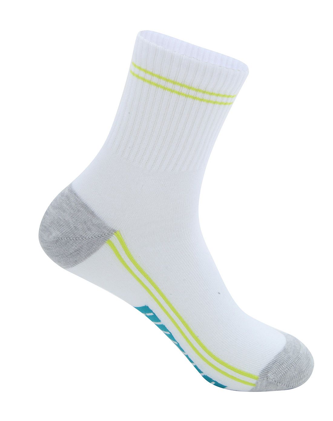 彪马男款漂白色绣花运动袜