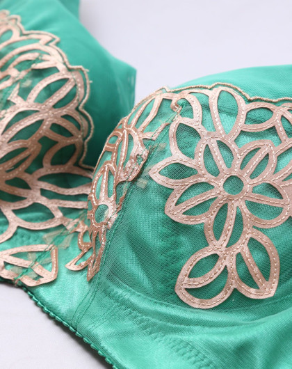 梦芭蒂moonbadi女士内衣专场梦娜恋人舒适透气聚拢薄杯文胸绿色mx6543