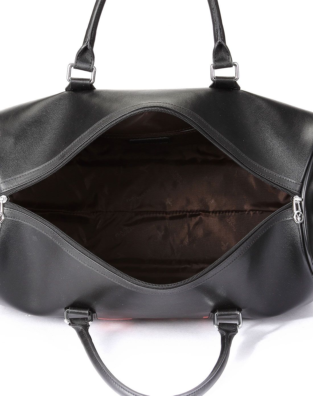 男士黑色超纤合成革欧美时尚旅行包