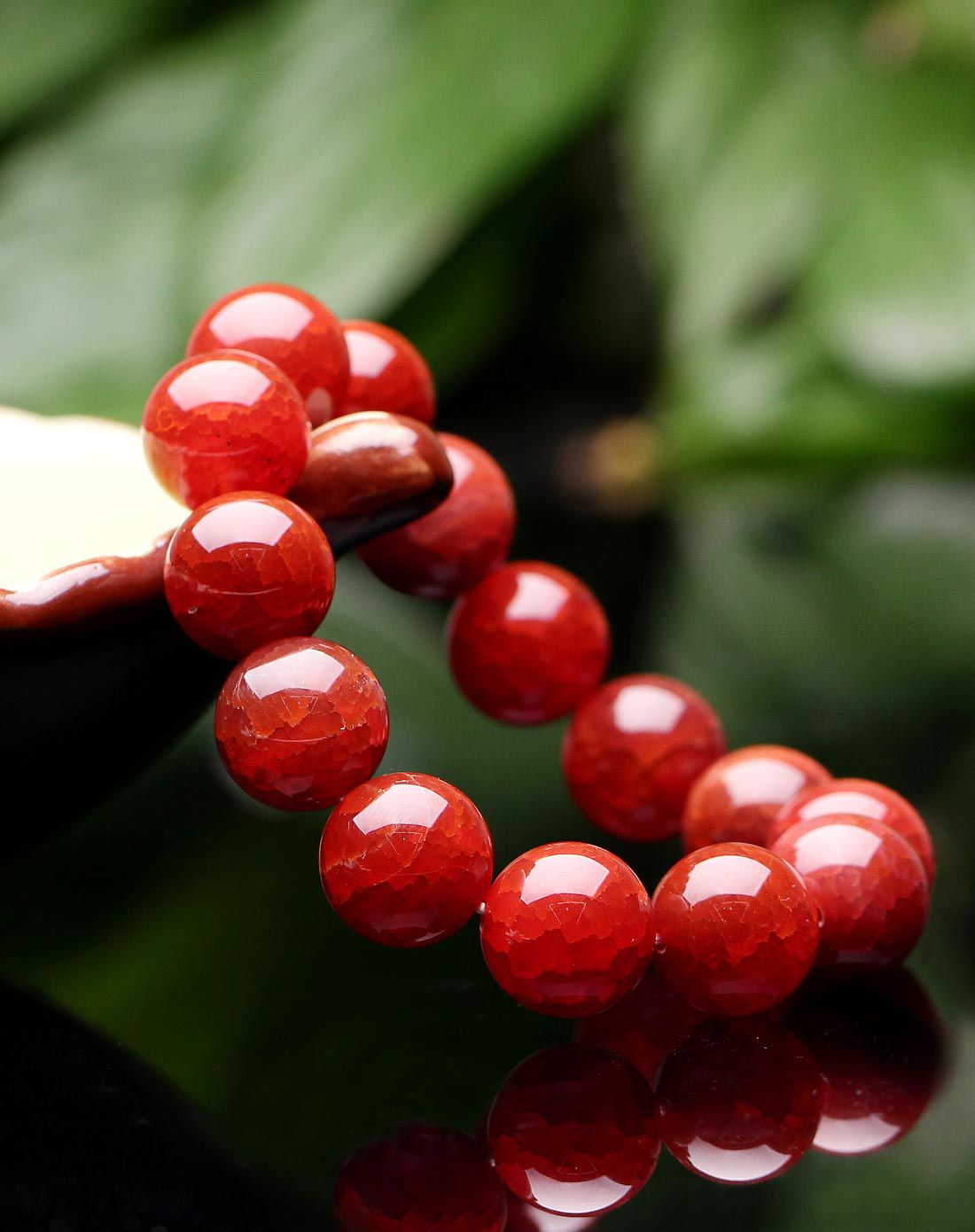 卓凡 红龙纹玛瑙14mm手串(附证书)