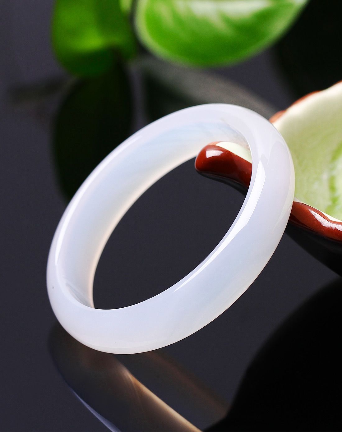 卓凡 天然冰种白玉髓手镯(附证书)