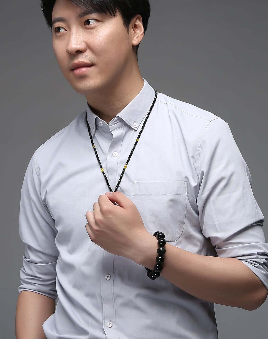 卓凡 百事顺遂黑曜石男16mm手串(附证书)