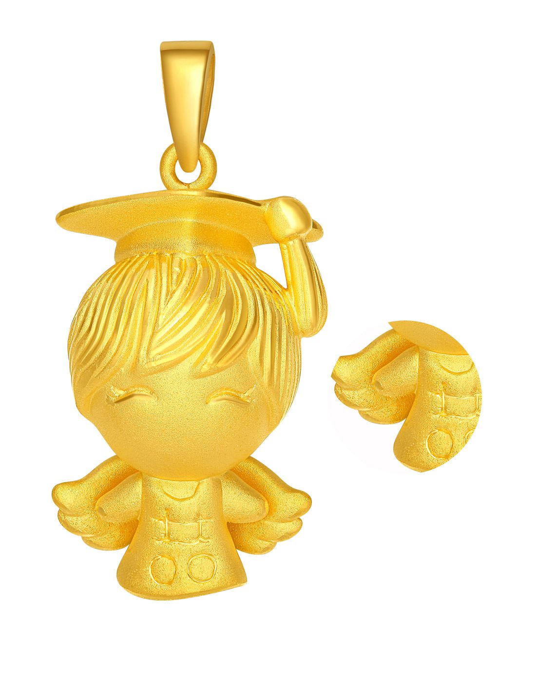 明牌 足金3d硬金天使花园智慧天使吊坠(不含项链)定价