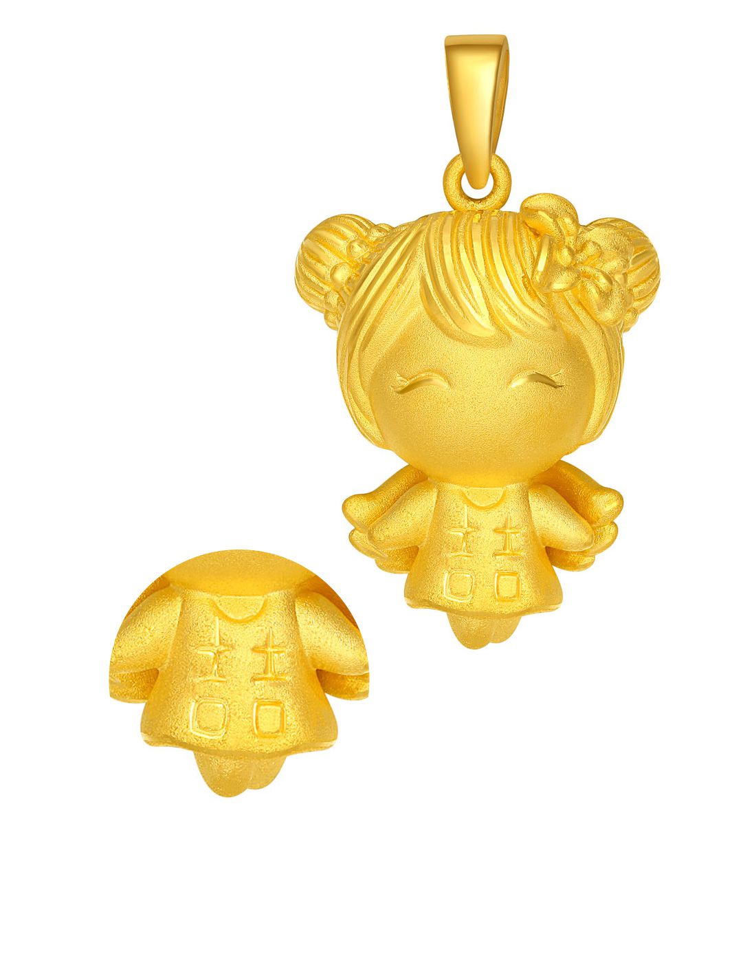 明牌 足金3d硬金喆娃娃和美天使吊坠(不含项链)定价