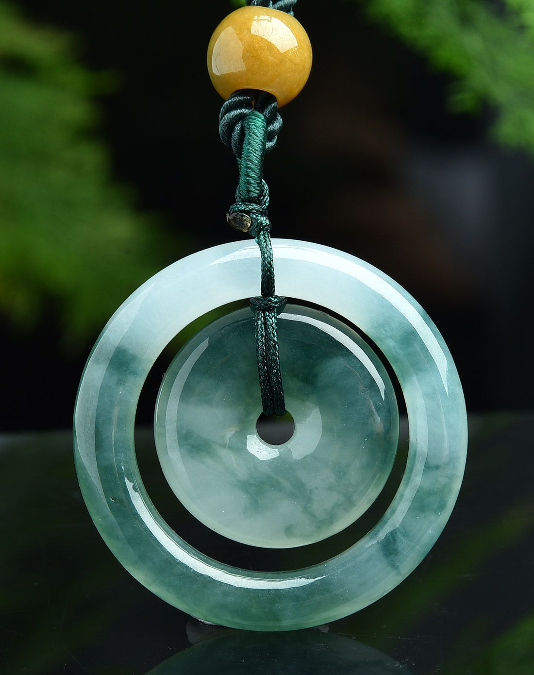 亿珍阁 a货冰种飘花子母平安扣翡翠挂件附证书