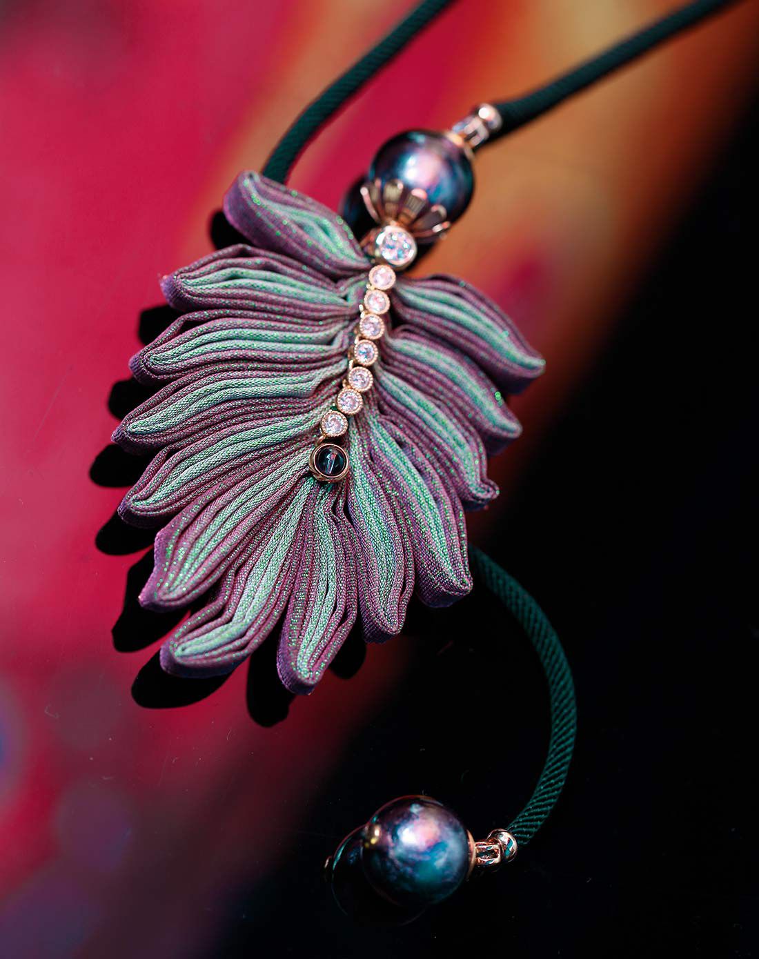 凤凰涅磐 千叶 压电紫水晶琉璃珠项链