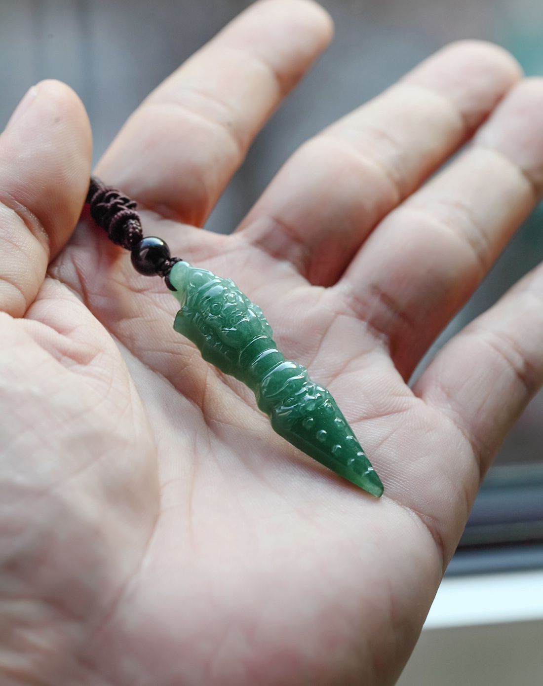 royal gem 油青翡翠降魔杵吊坠 赠绳链如图